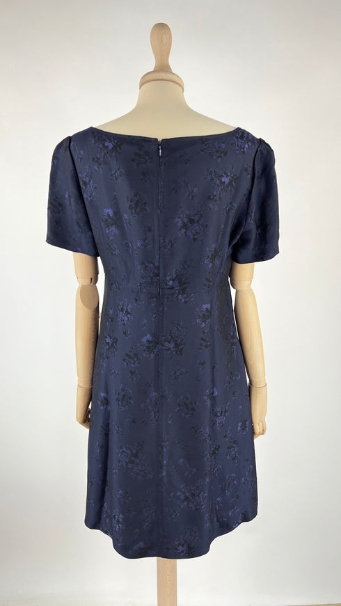Abito corto blu a fiori