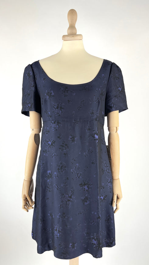 Abito corto blu a fiori