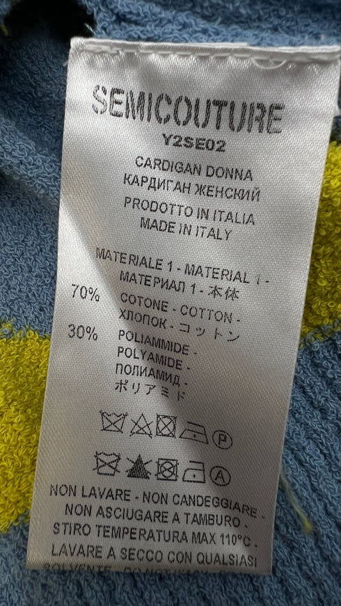 Cardigan a rombi con cartellino