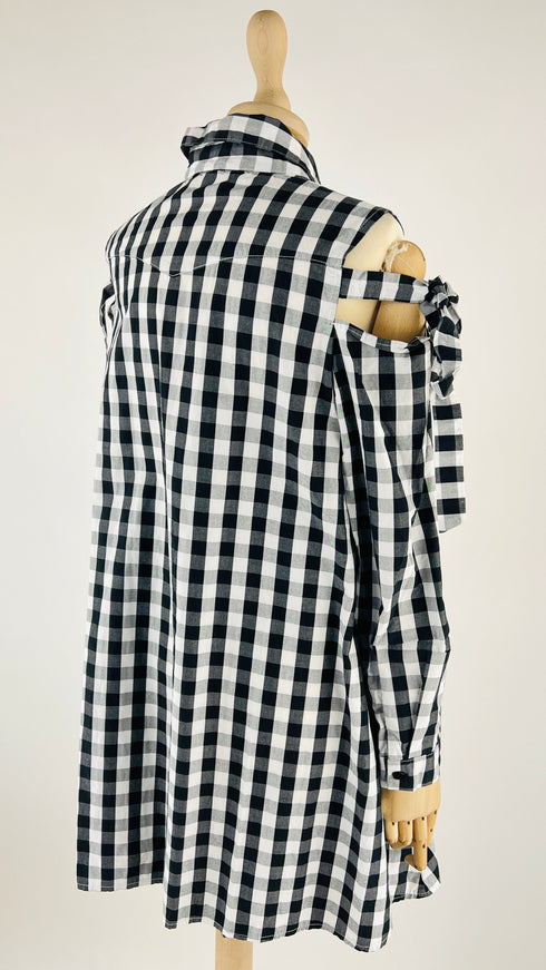 Maxi camicia in vichy