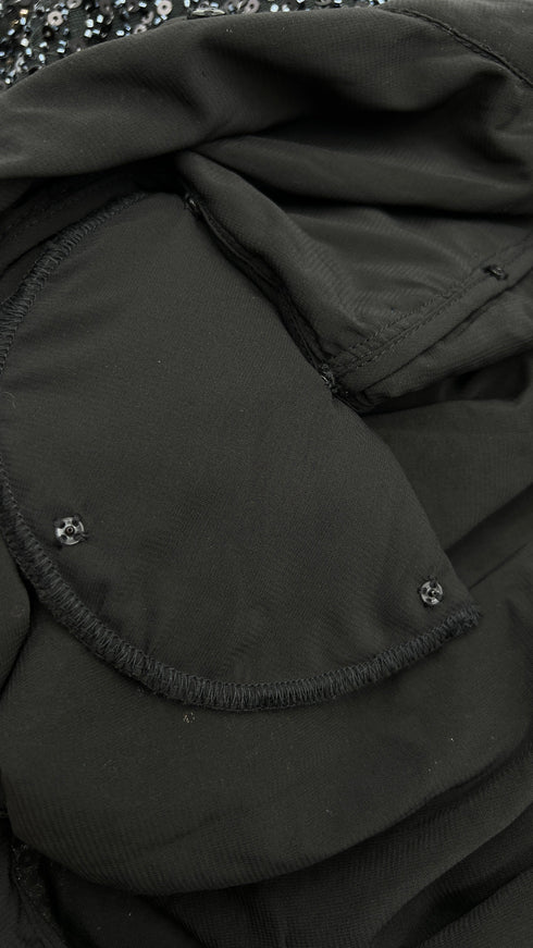 Camicia con paillettes e perline