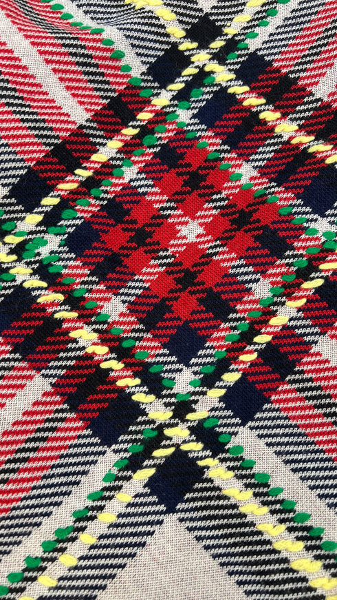 Poncho tartan con frange