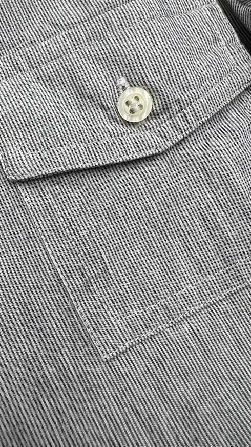 Chemisier a righe in cotone-lino