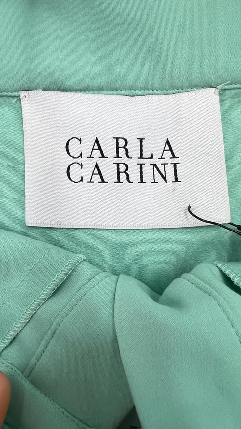 Gonna acquamarina con cartellino