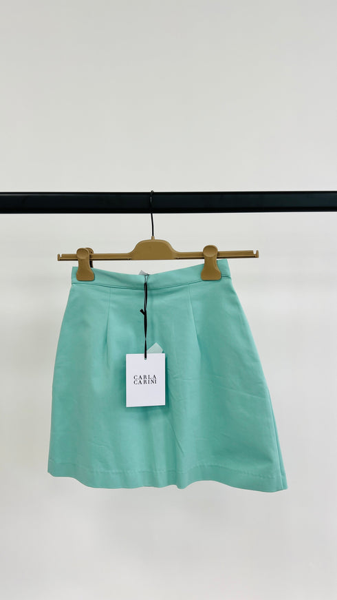 Gonna acquamarina con cartellino