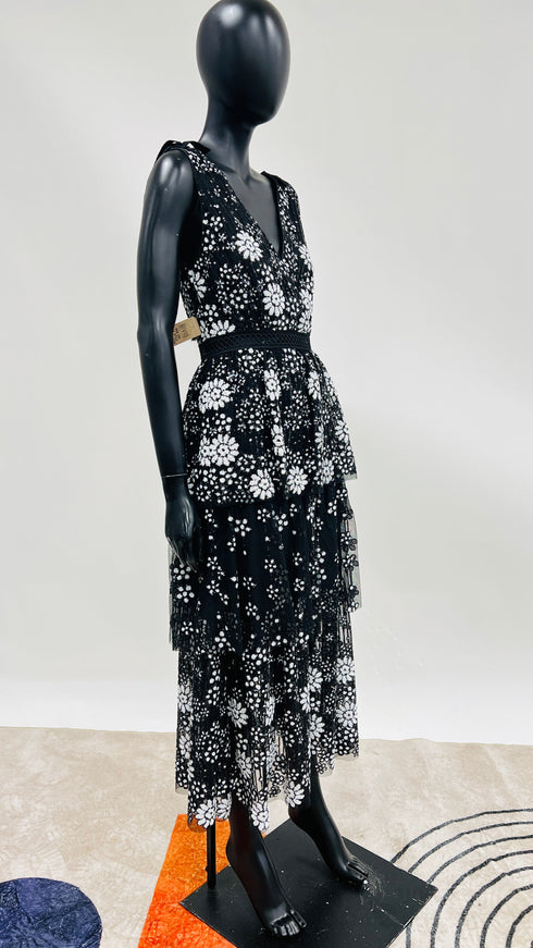 Abito lungo fiori con cartellino