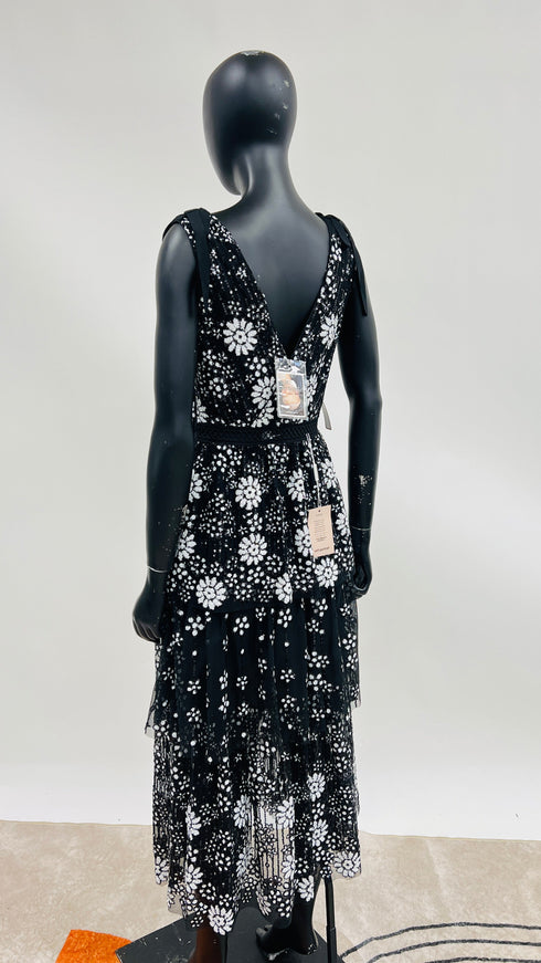 Abito lungo fiori con cartellino