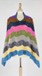 Poncho a righe multicolor