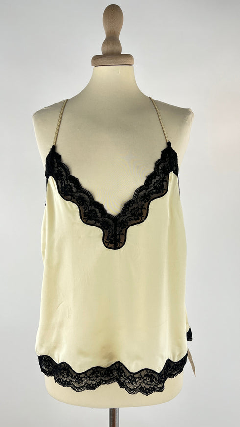 Top in seta e pizzo