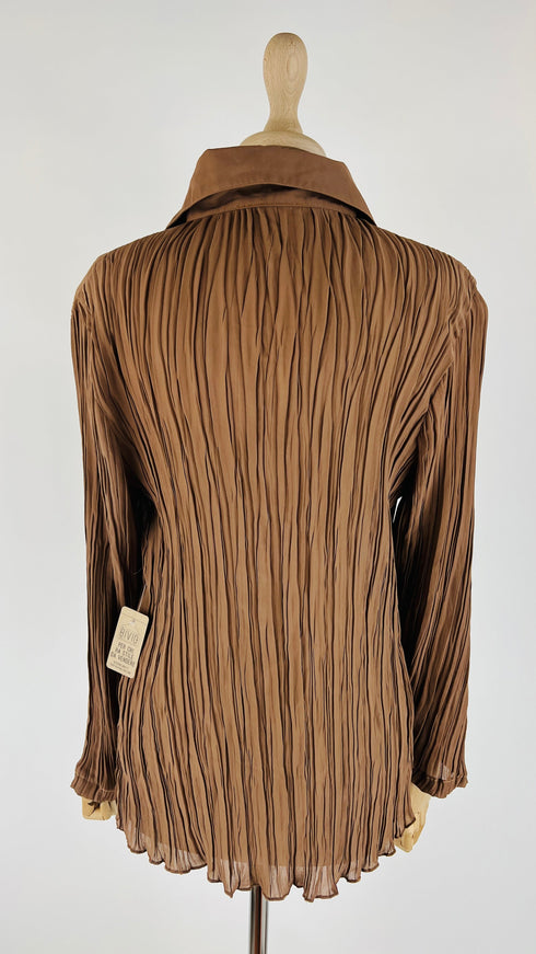 Camicia marrone plissé