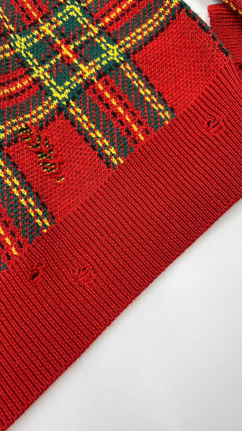 Maglia tartan maxi toppa