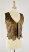 Gilet in pelle con perline