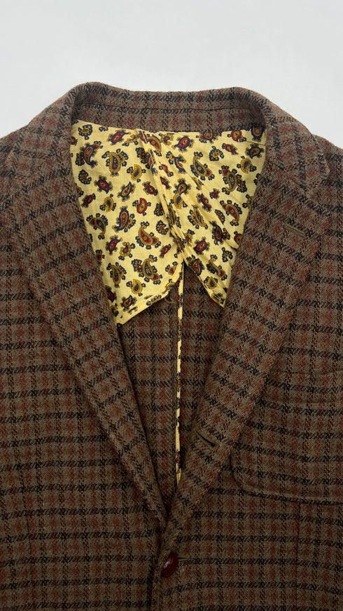 Blazer check con toppe