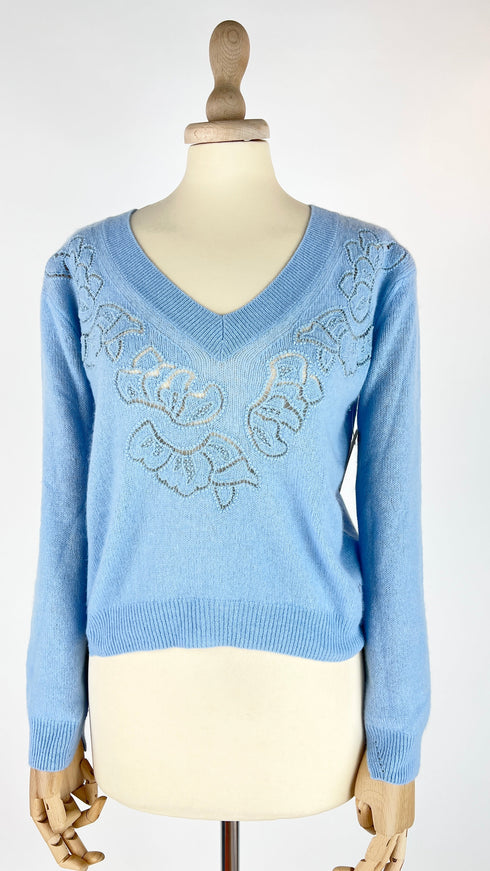 Maglia traforata in cashmere