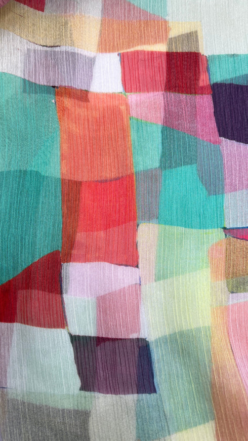 Camicia stampa mosaico multicolor