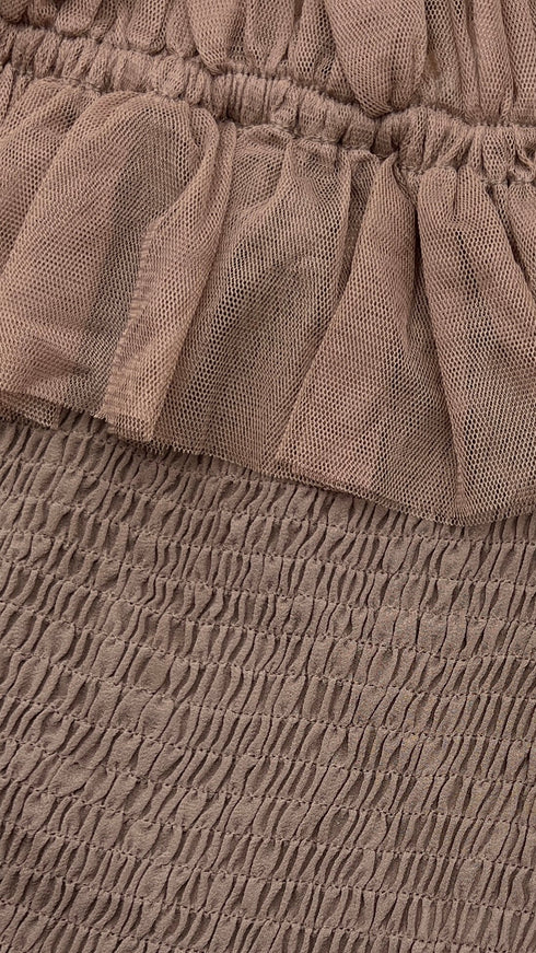 Top arricciato con ruche