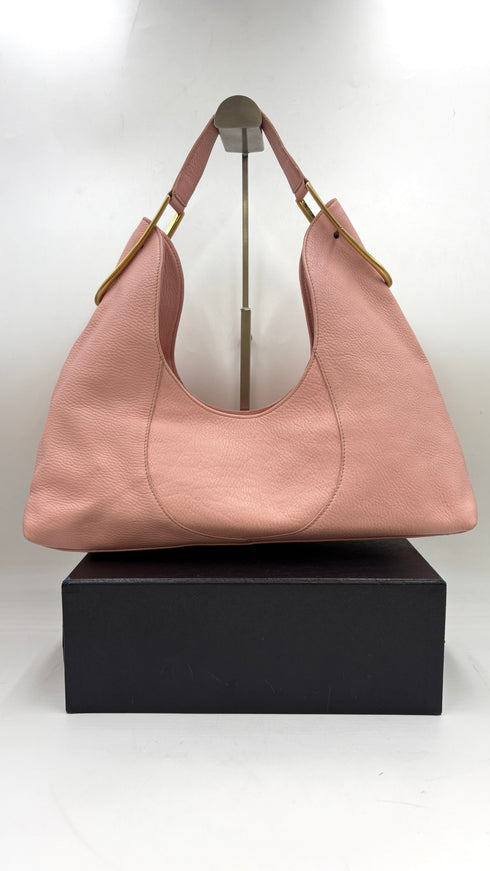 Borsa a spalla in pelle rosa