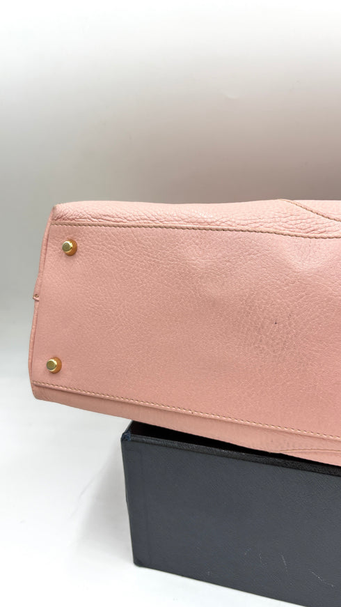 Borsa a spalla in pelle rosa