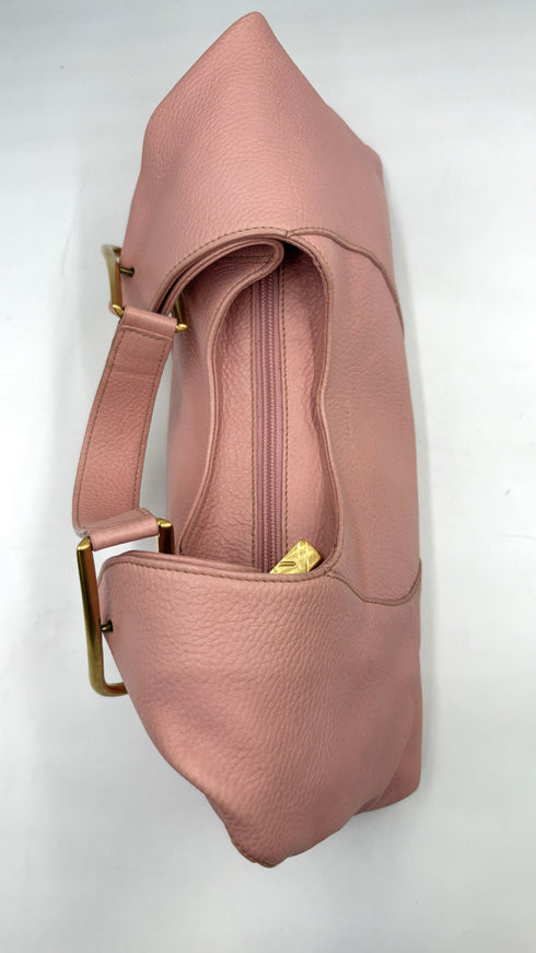 Borsa a spalla in pelle rosa