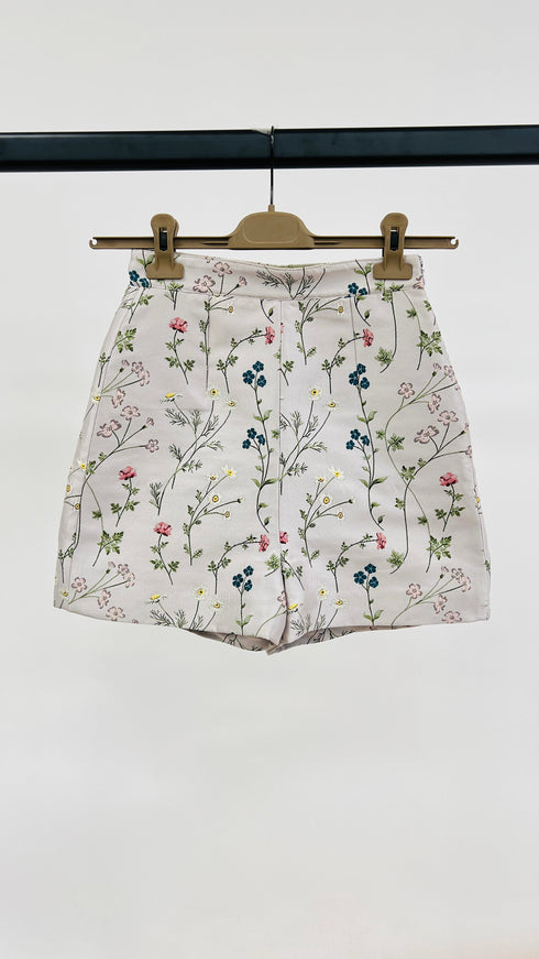 Shorts fiori jacquard