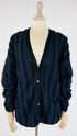 Cardigan blu-nero sfrangiato