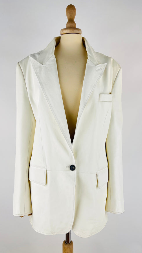 Blazer in pelle bianco