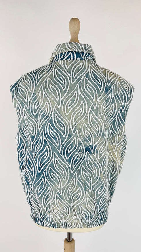 Gilet bleached ricamato