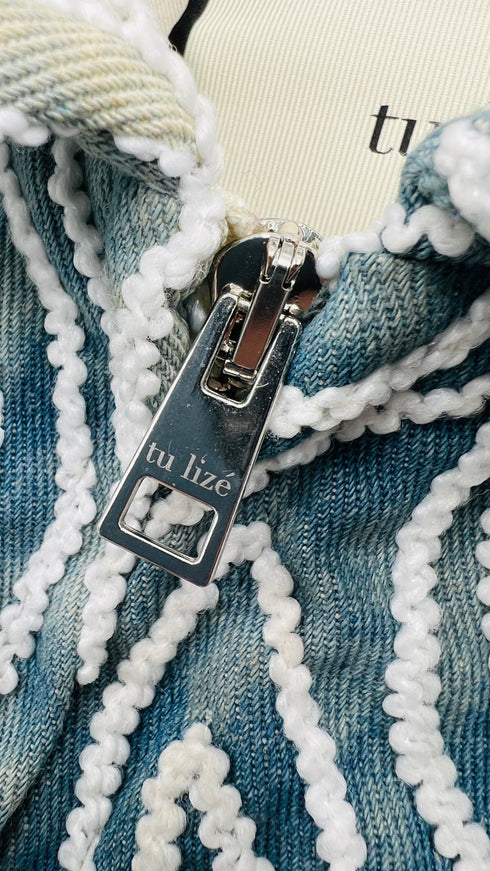 Gilet bleached ricamato