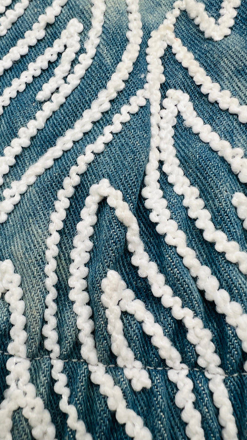 Gilet bleached ricamato