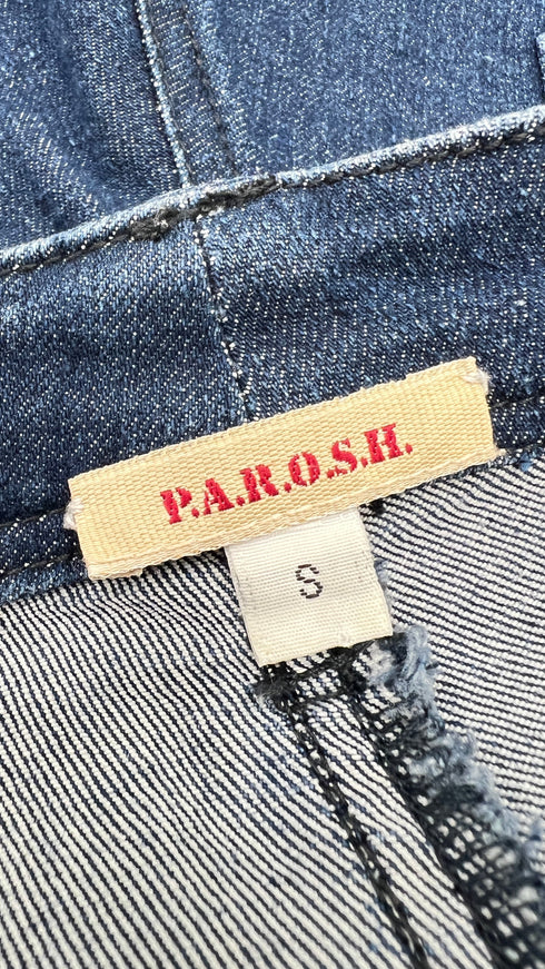 Shorts denim ricamo flora