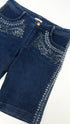 Shorts denim ricamo flora