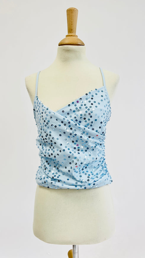 Top paillettes incrociato