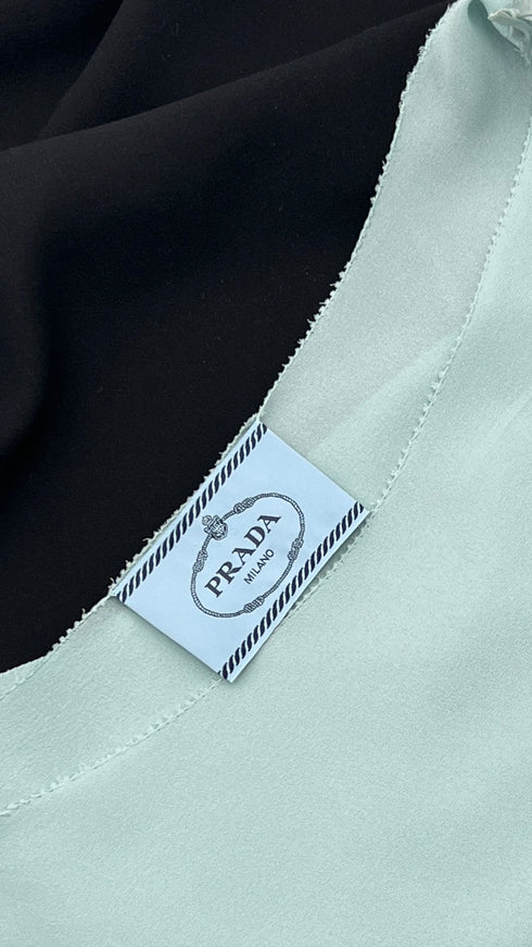 Abito midi in seta colorblock