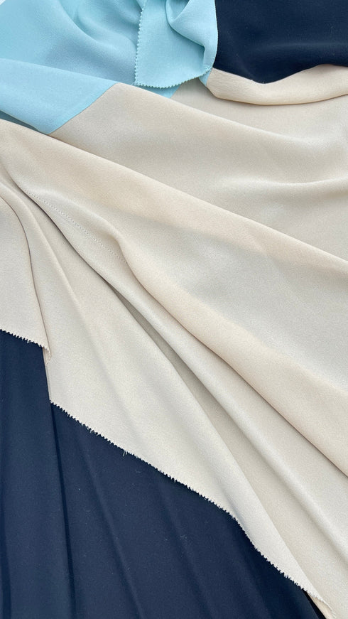 Abito midi in seta colorblock