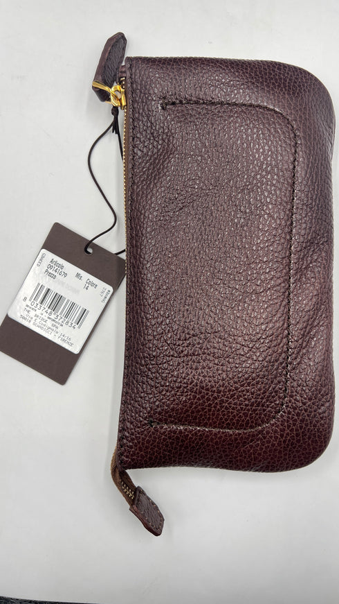 Pochette in pelle con cartellino