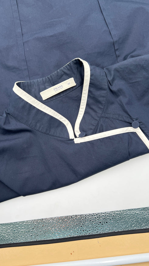 Camicia blu in cotone