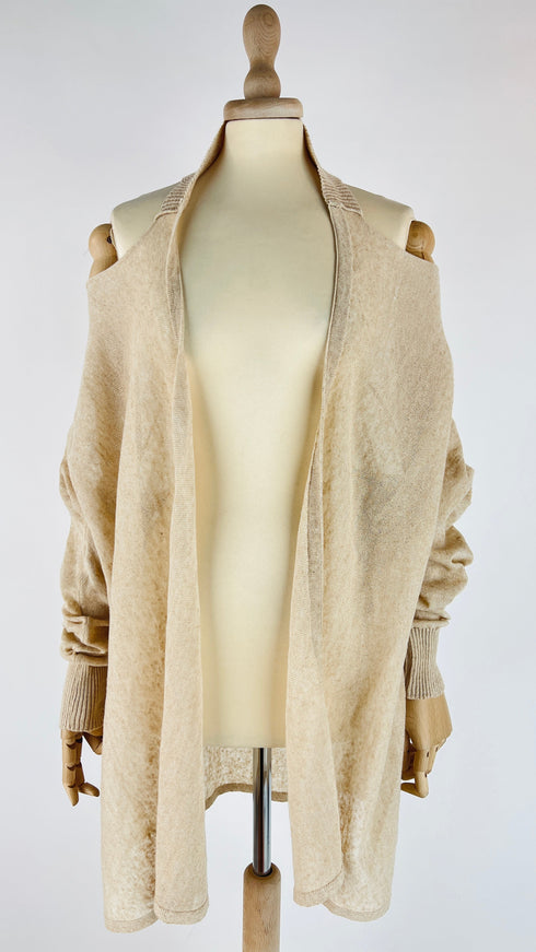 Cardigan lungo con cartellino