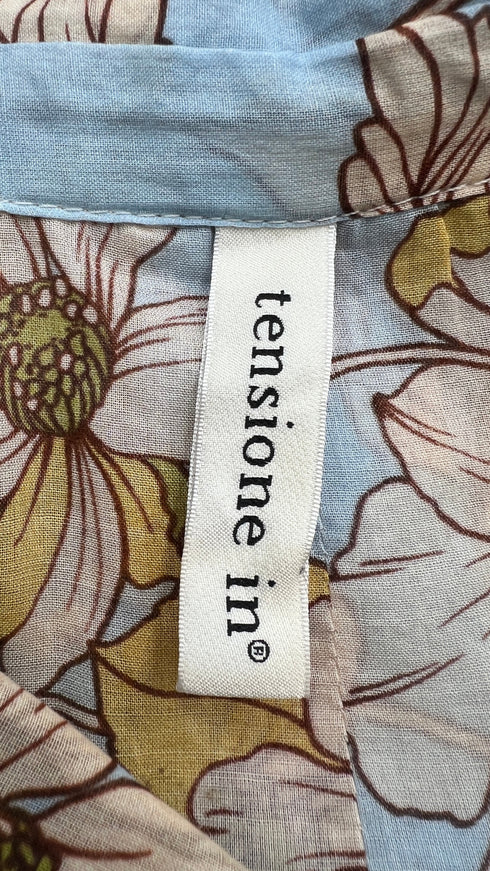 Chemisier lungo in cotone a fiori