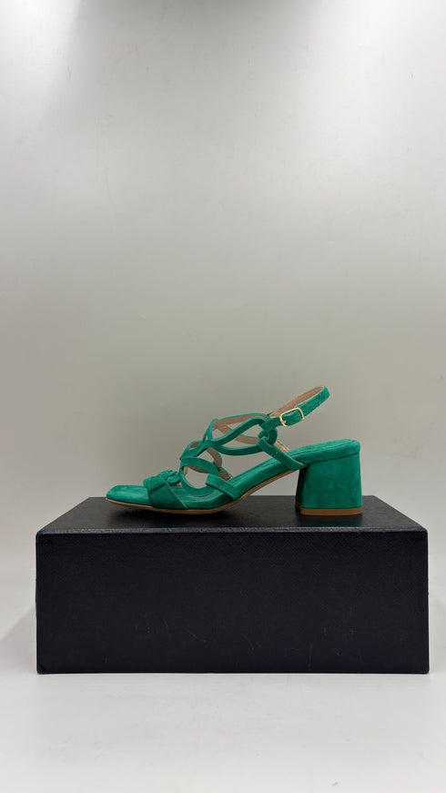 Sandalo in suede verde N.35/36/40/42