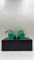 Sandalo in suede verde N.35/36/40/42
