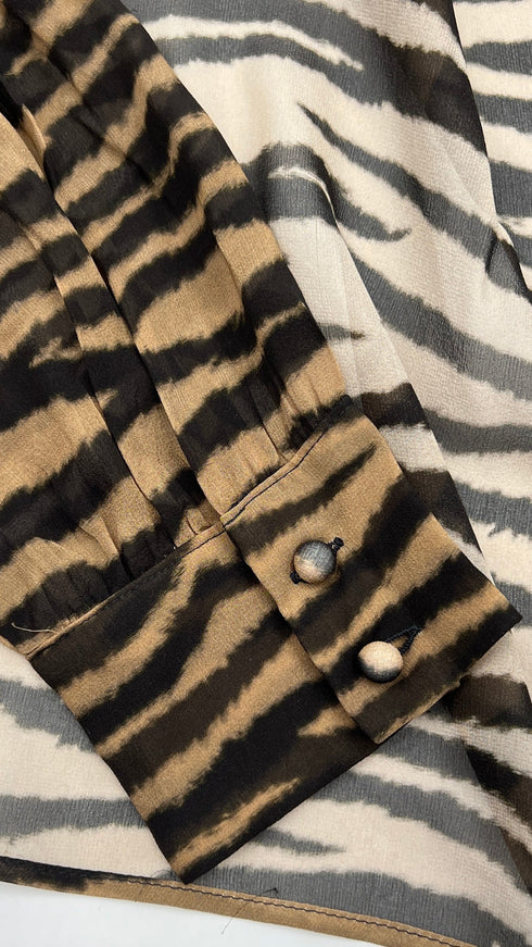 Camicia animalier in seta