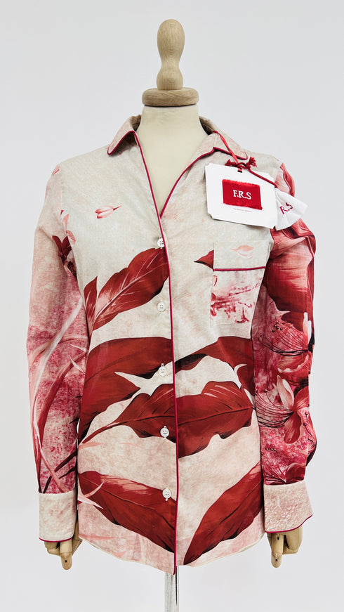 Camicia macro stampa con cartellino