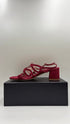 Sandalo in suede bordeaux N.42