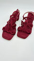 Sandalo in suede bordeaux N.42