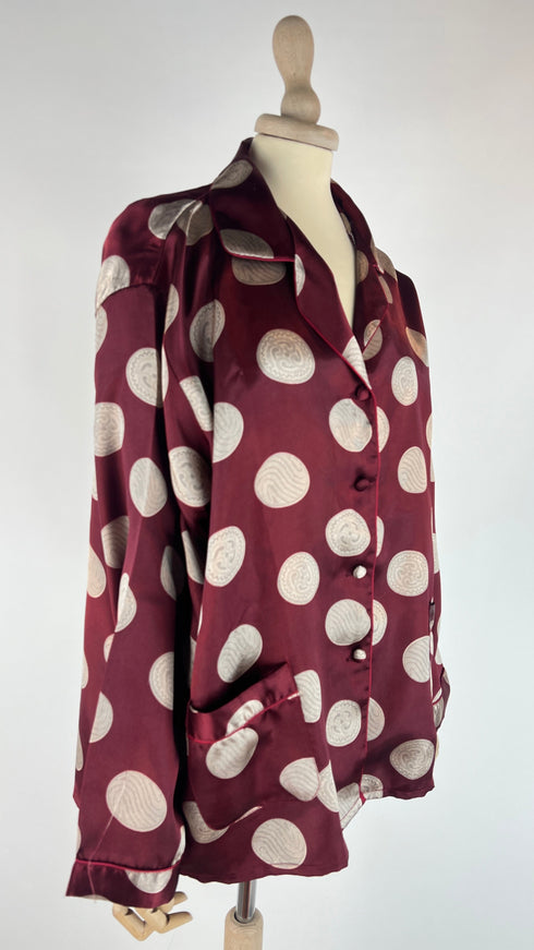 Camicia in seta maxi pois