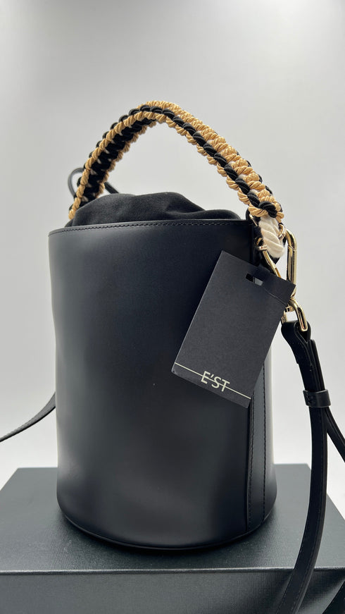 Borsa a secchiello in pelle