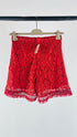 Shorts in pizzo rosso