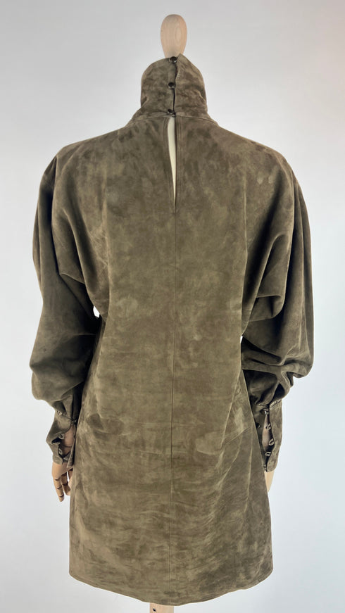 Abito corto in suede