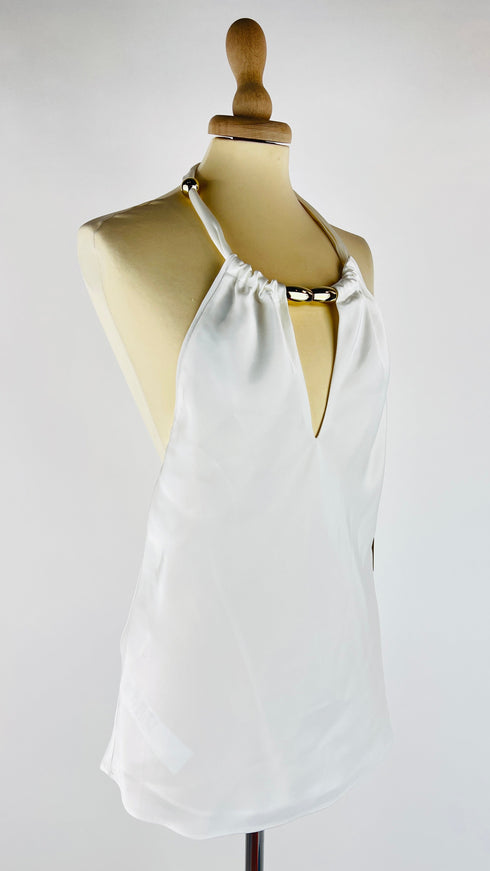 Top in raso bianco