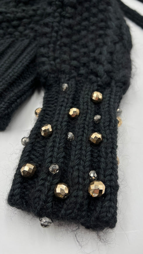 Cardigan lana-mohair con perline